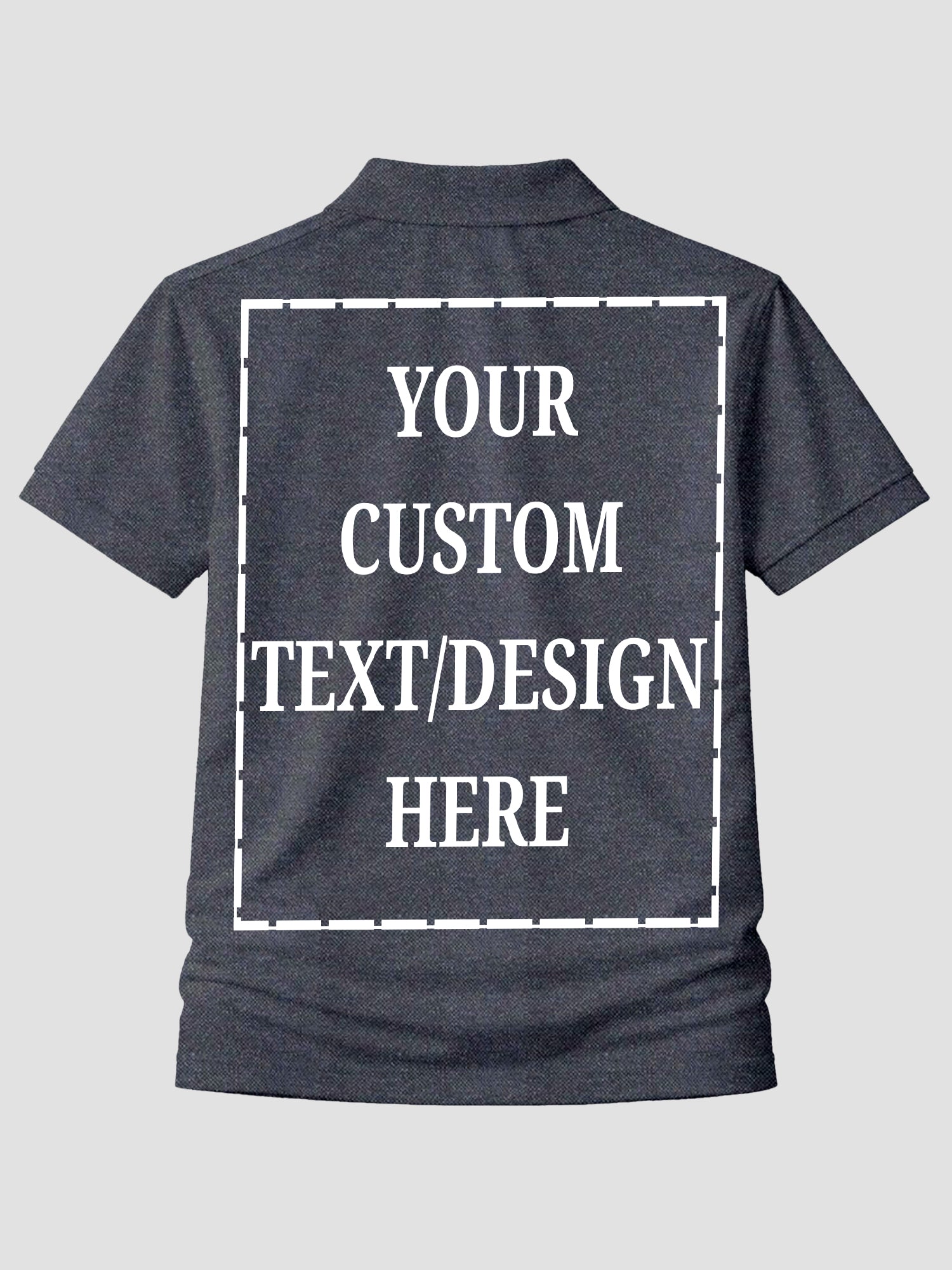 Men Custom Polo T Shirt Personalised Text Logo Print Tee