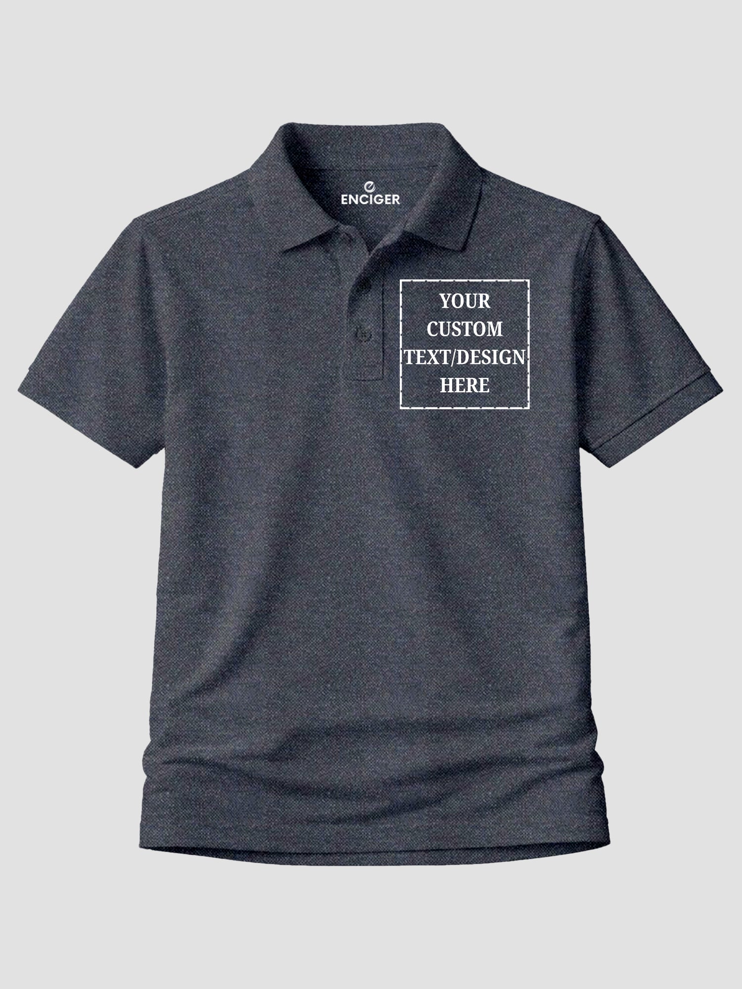 Men Custom Polo T Shirt Personalised Text Logo Print Tee