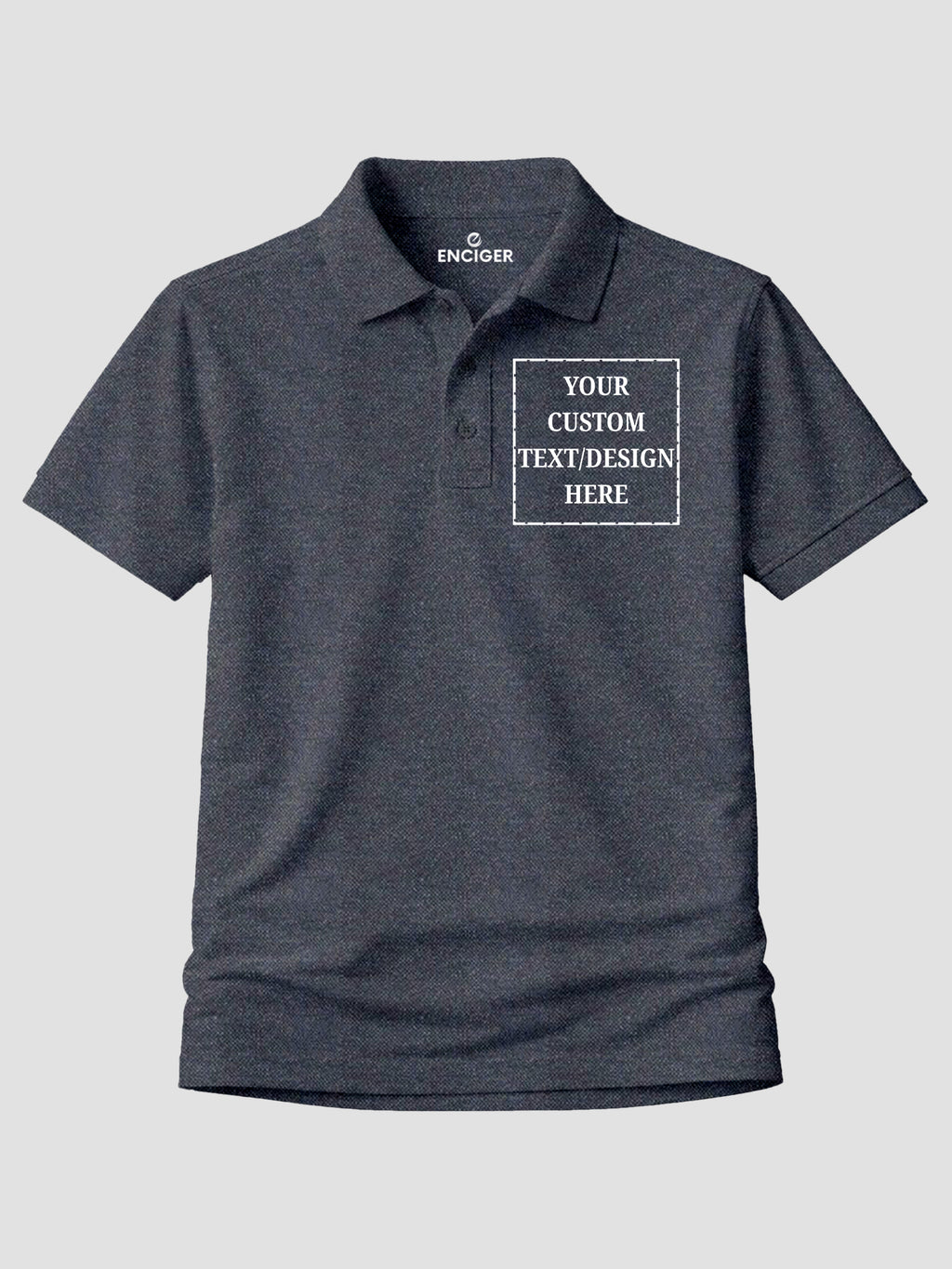 Men Custom Polo T Shirt Personalised Text Logo Print Tee