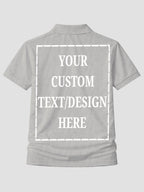 Men-Custom-Polo-T-Shirt-Personalised-Text-Logo-Print-Tee-CTPM3-Grey