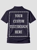 Men Custom Polo T Shirt Personalised Text Logo Print Tee