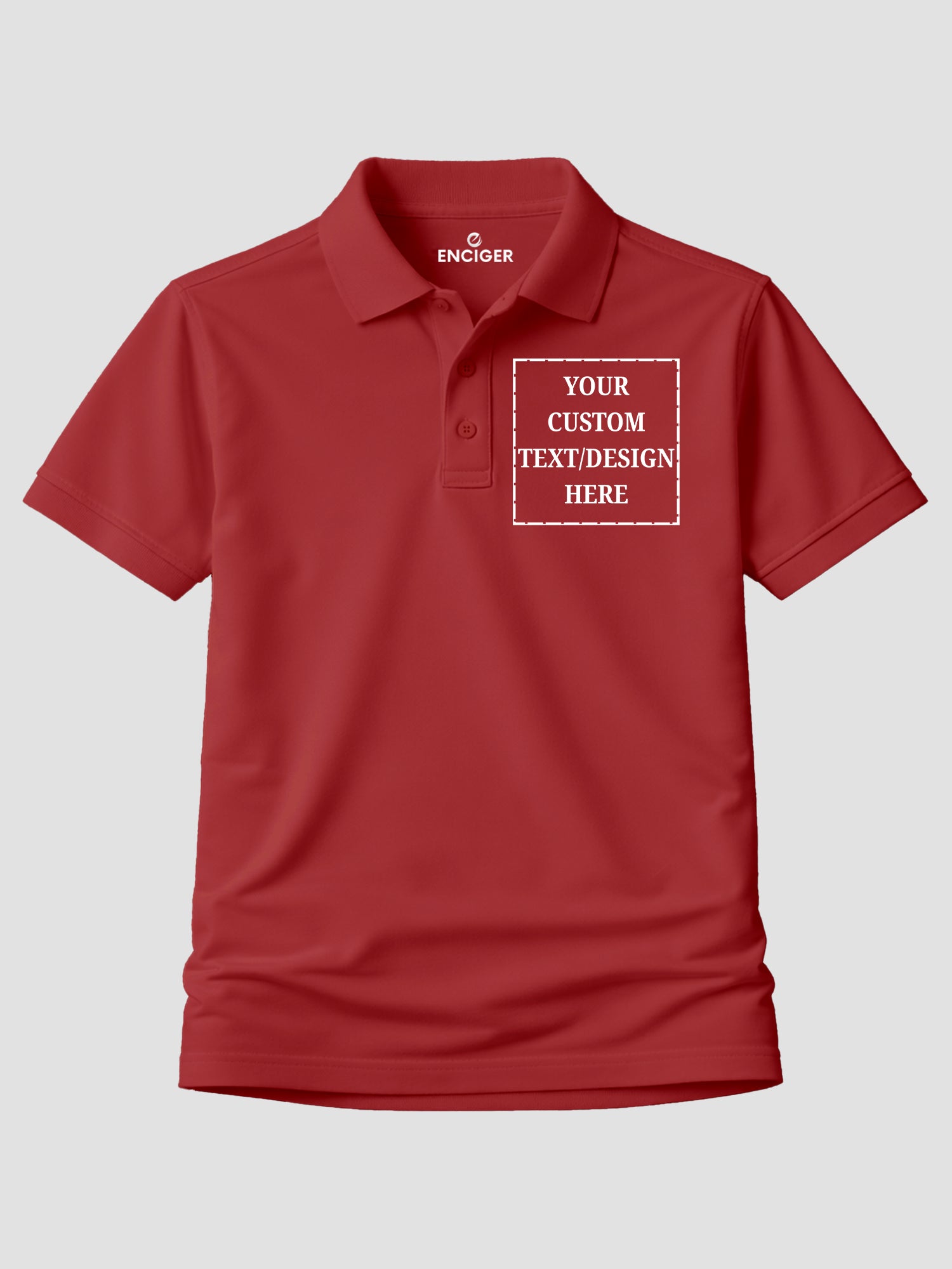 Men Custom Polo T Shirt Personalised Text Logo Print Tee