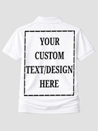 Men Custom Polo T Shirt Personalised Text Logo Print Tee