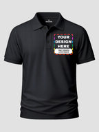 Men Custom Polo T Shirt Front Back Print Personalised Logo Text Photo Tee