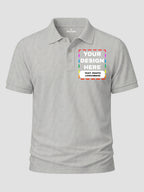 Men Custom Polo T Shirt Front Back Print Personalised Logo Text Photo Tee