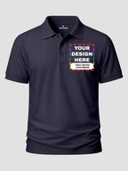 Men Custom Polo T Shirt Front Back Print Personalised Logo Text Photo Tee