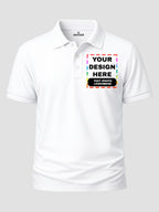 Men Custom Polo T Shirt Front Back Print Personalised Logo Text Photo Tee