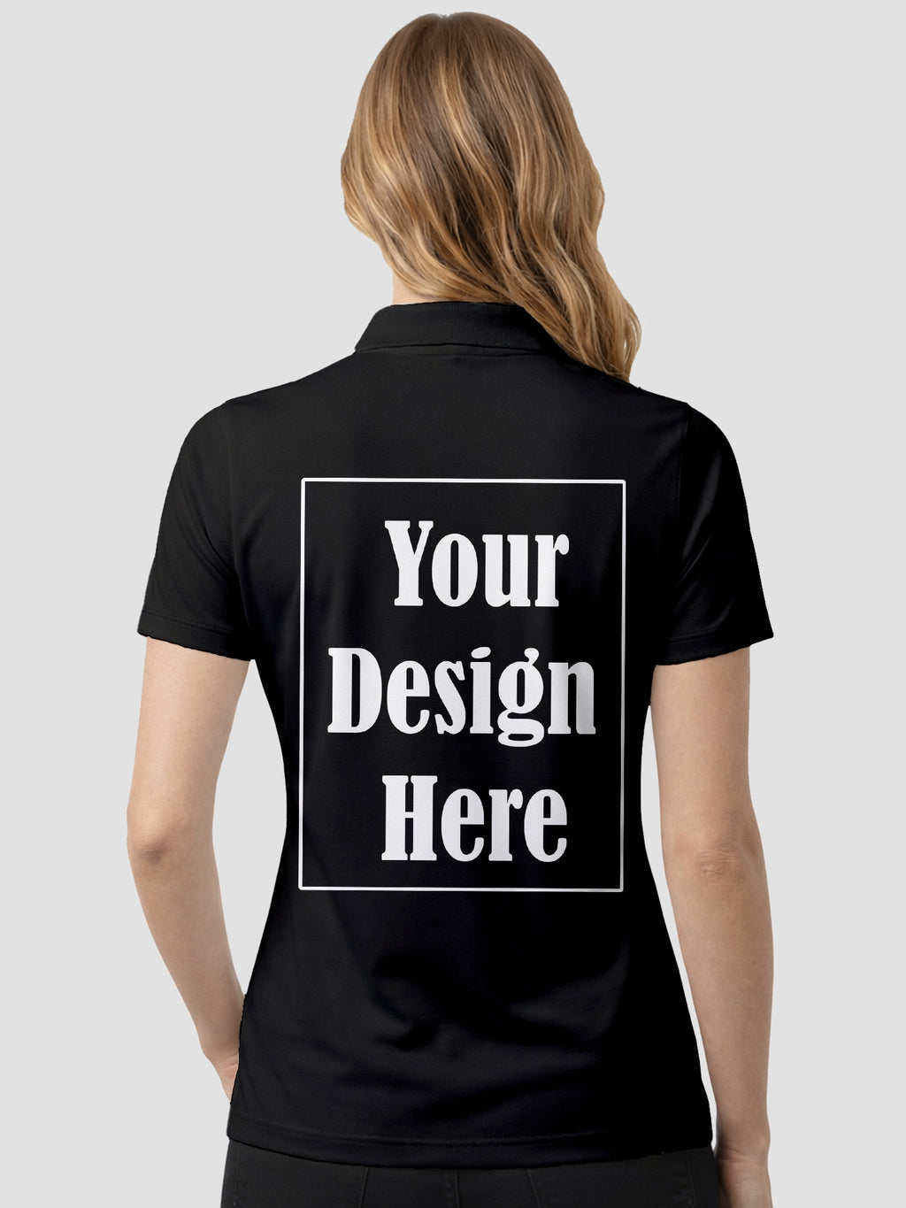 Womens Custom Polo T Shirt Personalized Print Name Logo Photo Regular Fit Collar T Shirt
