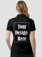 Womens Custom Polo T Shirt Personalized Print Name Logo Photo Regular Fit Collar T Shirt