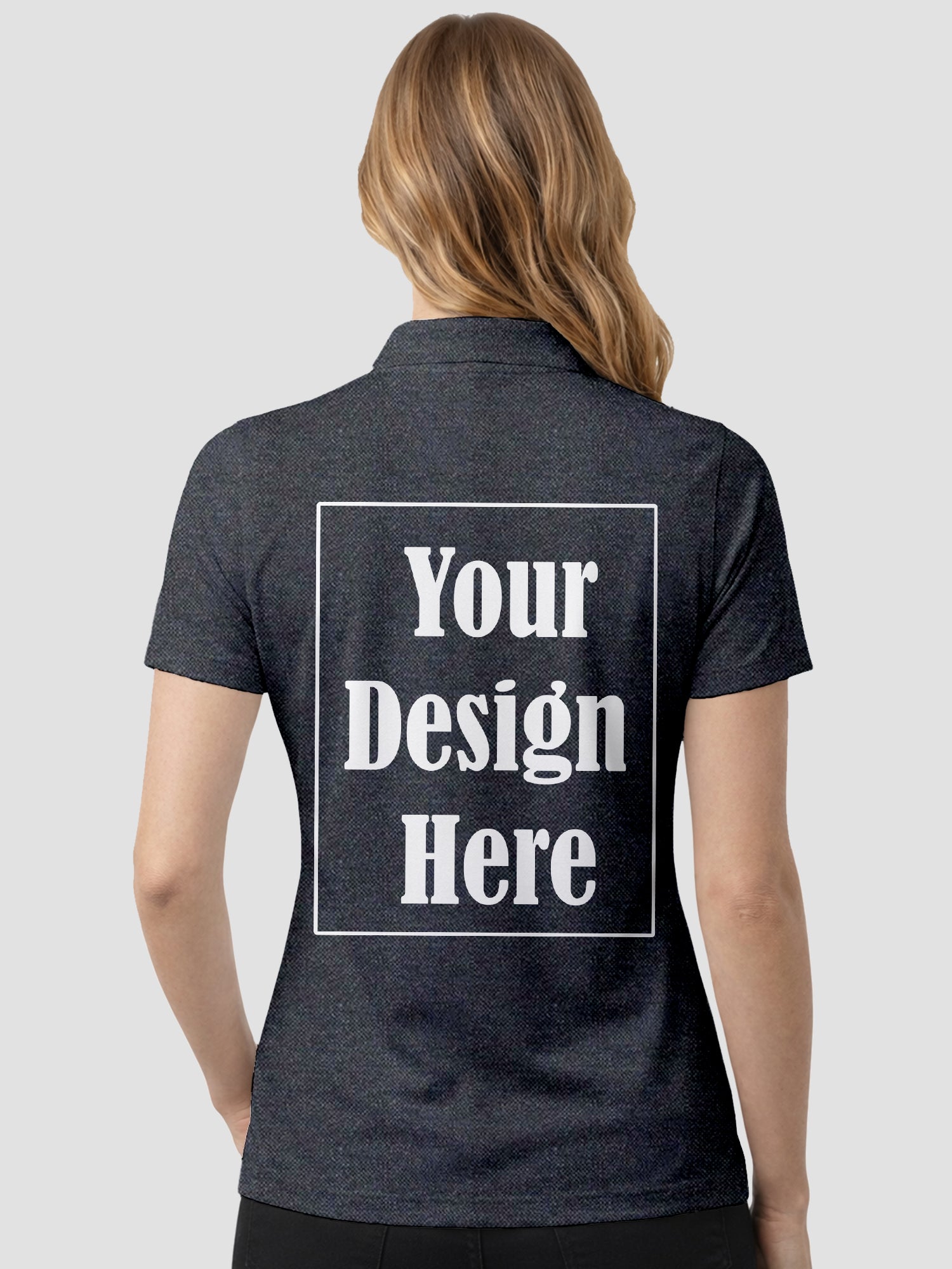 Womens Custom Polo T Shirt Personalized Print Name Logo Photo Regular Fit Collar T Shirt