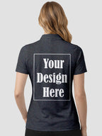 Womens Custom Polo T Shirt Personalized Print Name Logo Photo Regular Fit Collar T Shirt