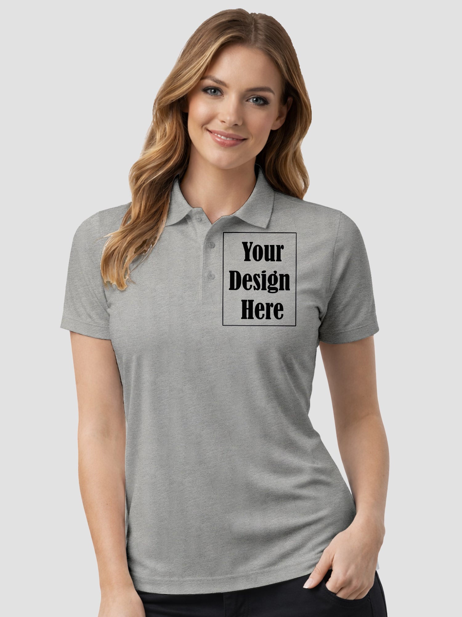 Womens Custom Polo T Shirt Personalized Print Name Logo Photo Regular Fit Collar T Shirt