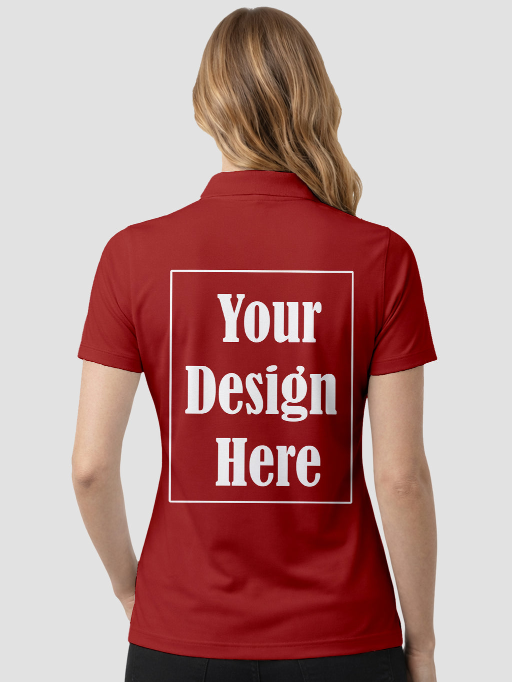 Women Custom Polo T Shirt Front Back Print Personalised Logo Text Photo Polo