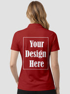 Women Custom Polo T Shirt Front Back Print Personalised Logo Text Photo Polo