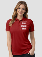 Women Custom Polo T Shirt Front Back Print Personalised Logo Text Photo Polo
