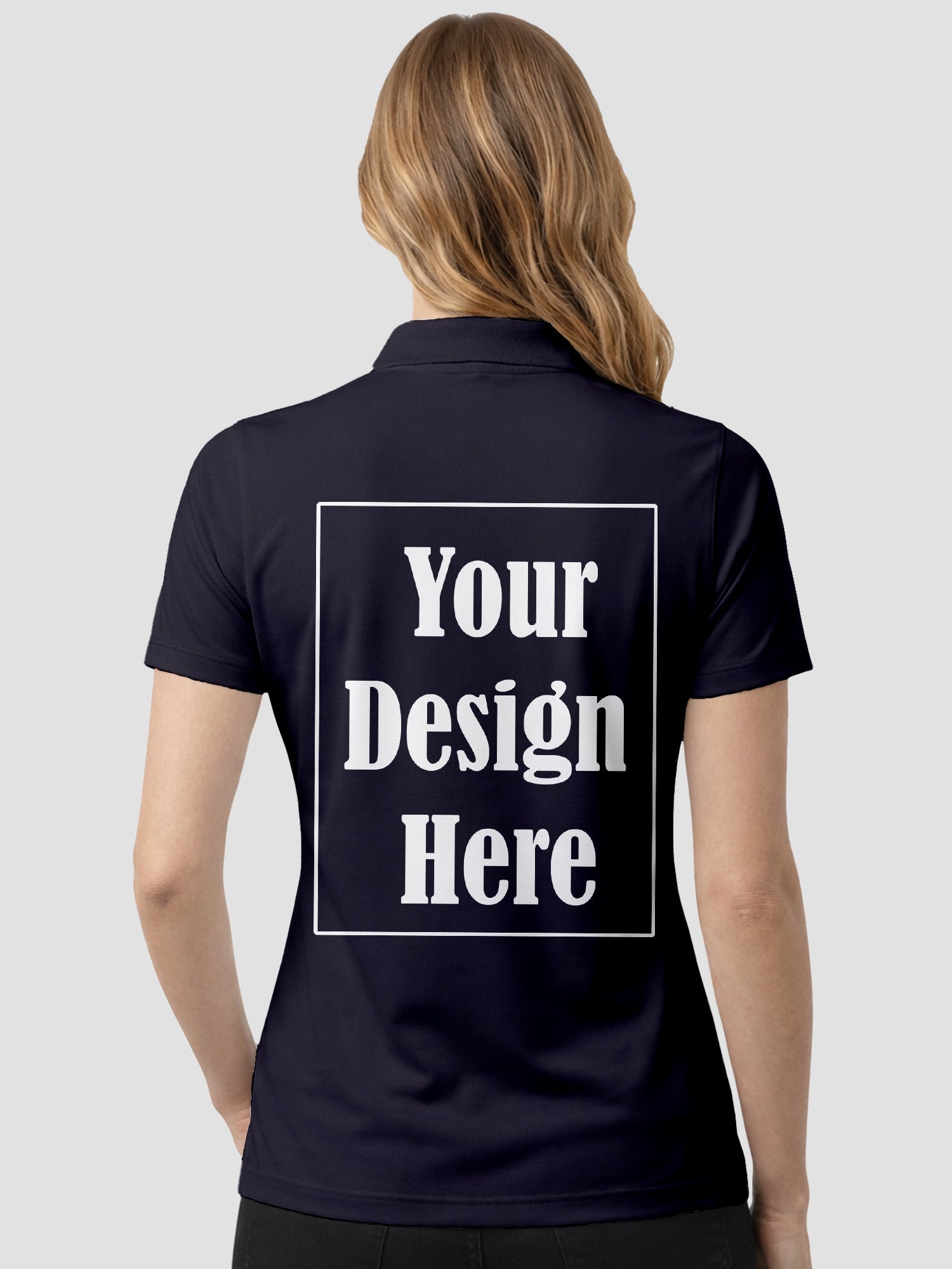 Womens Custom Polo T Shirt Personalized Print Name Logo Photo Regular Fit Collar T Shirt