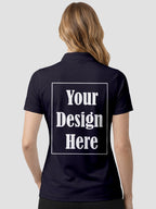 Womens Custom Polo T Shirt Personalized Print Name Logo Photo Regular Fit Collar T Shirt