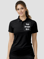 Womens Custom Polo T Shirt Front Back Print Personalized Logo Text Tee