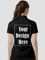 Womens Custom Polo T Shirt Front Back Print Personalized Logo Text Tee