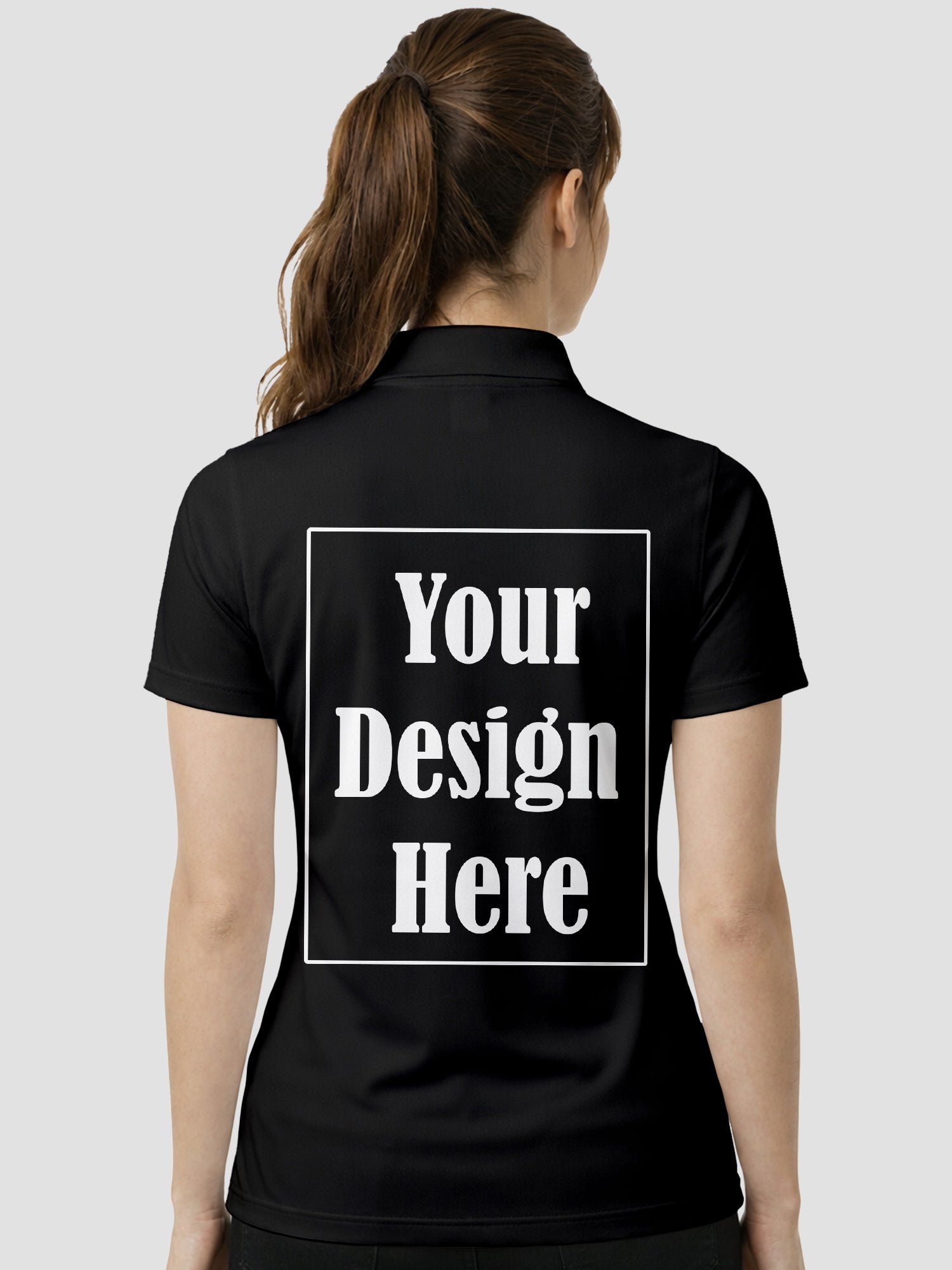 Womens Custom Polo T Shirt Front Back Print Personalized Logo Text Tee