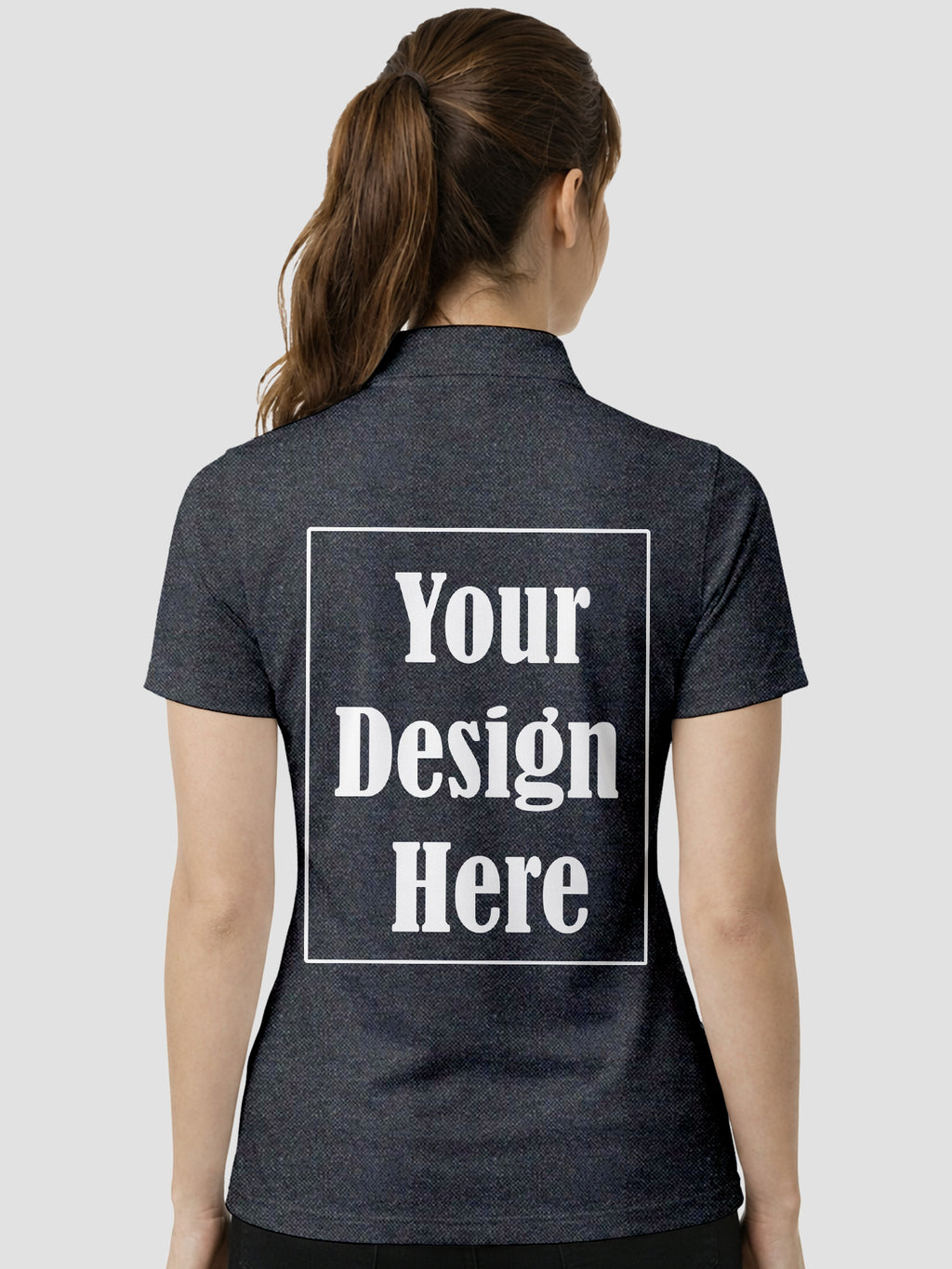 Womens Custom Polo T Shirt Front Back Print Personalized Logo Text Tee