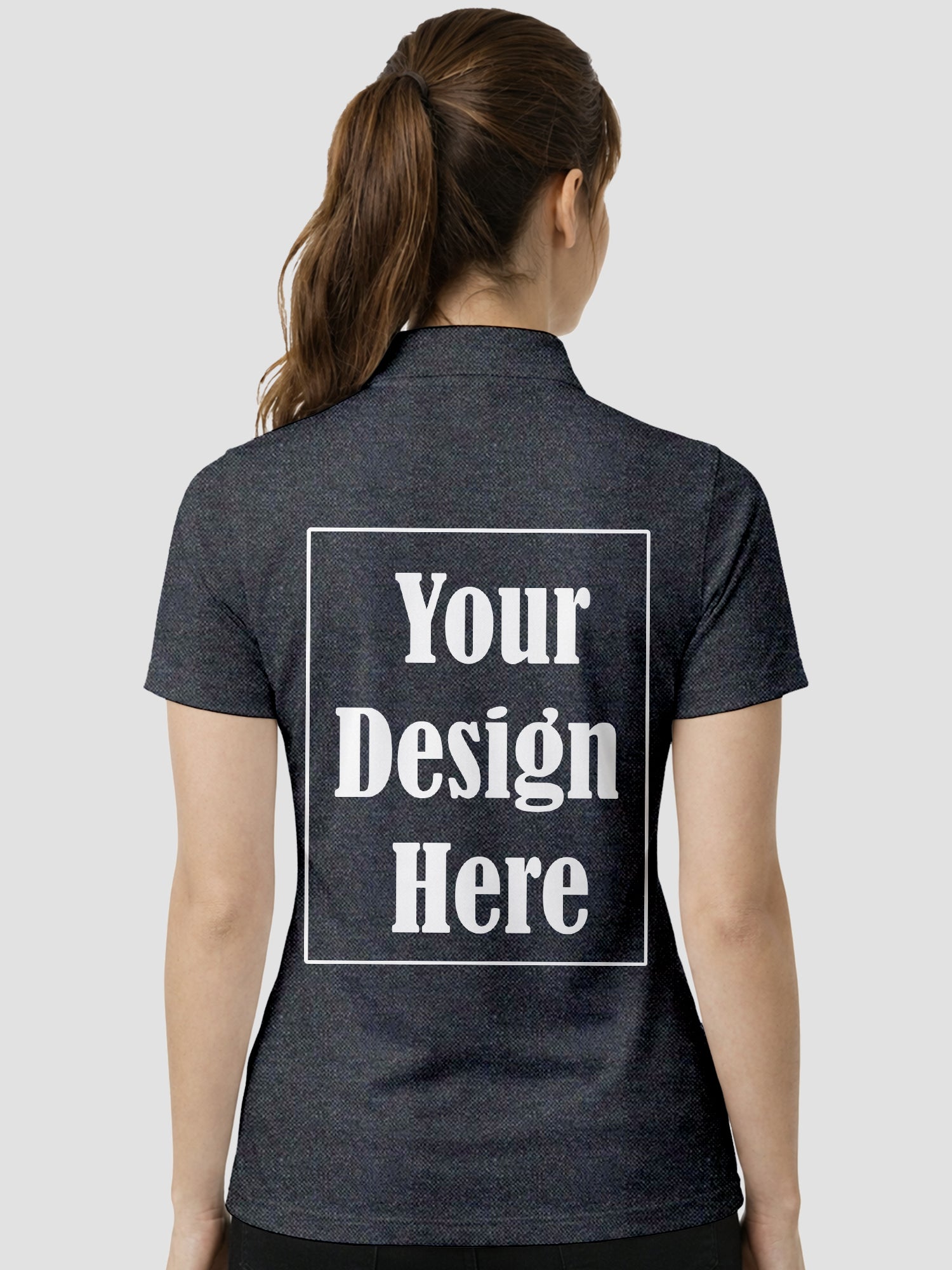 Womens Custom Polo T Shirt Front Back Print Personalized Logo Text Tee