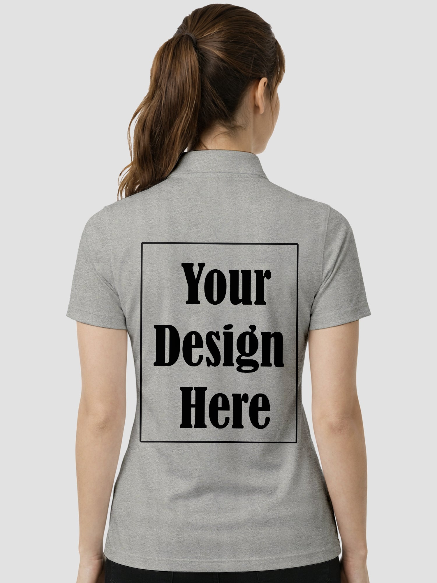 Womens Custom Polo T Shirt Front Back Print Personalized Logo Text Tee