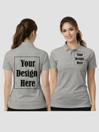 Womens Custom Polo T Shirt Front Back Print Personalized Logo Text Tee