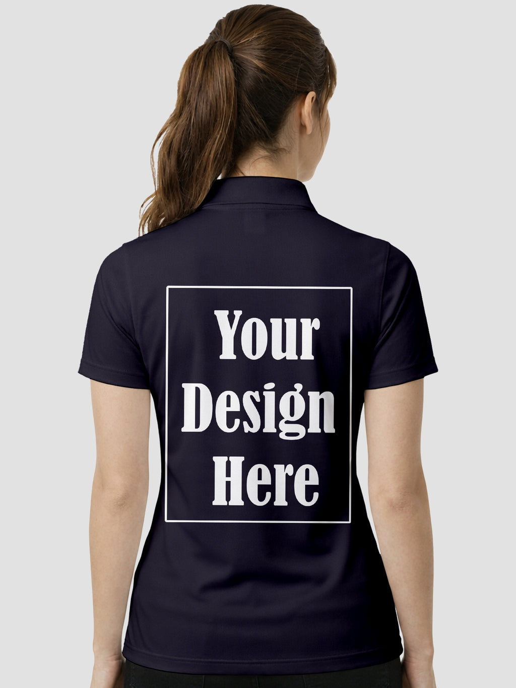 Womens Custom Polo T Shirt Front Back Print Personalized Logo Text Tee