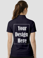 Womens Custom Polo T Shirt Front Back Print Personalized Logo Text Tee