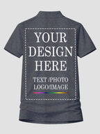 Women Custom Polo T Shirt Personalized Name Logo Print Premium Collared T Shirt
