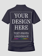 Women Custom Polo T Shirt Personalized Name Logo Print Premium Collablack T Shirt