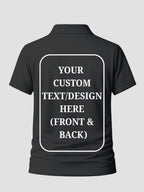 Women Custom Polo T Shirt Front Back Print Personalised Logo Text Photo Polo