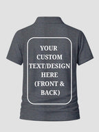 Women Custom Polo T Shirt Front Back Print Personalised Logo Text Photo Polo