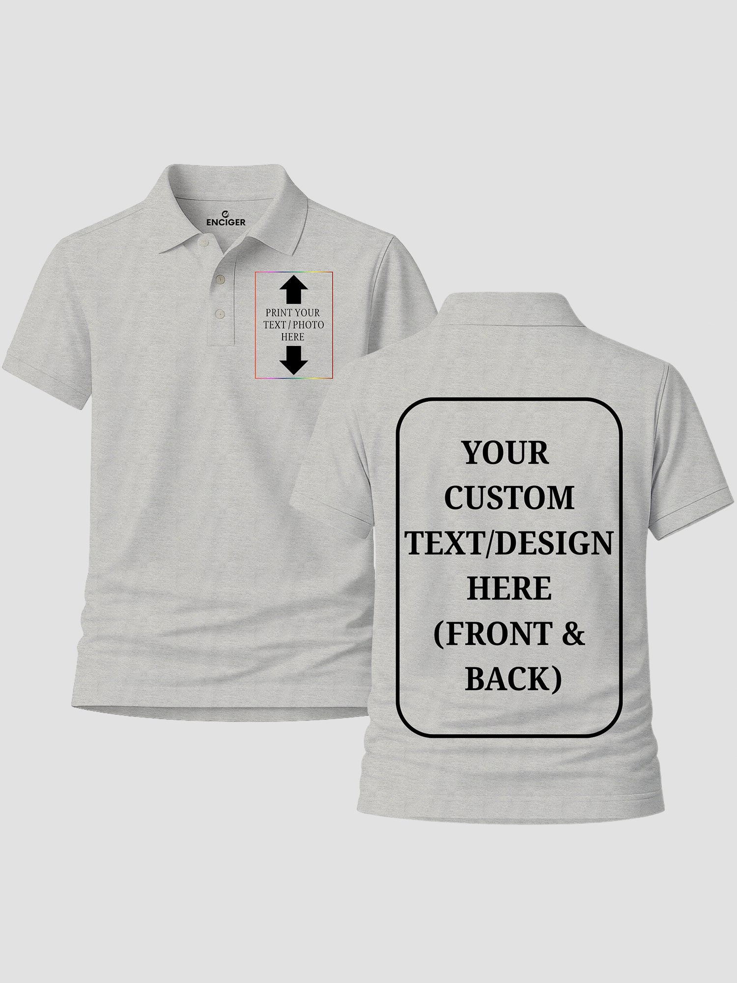Women Custom Polo T Shirt Front Back Print Personalised Logo Text Photo Polo