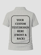 Women Custom Polo T Shirt Front Back Print Personalised Logo Text Photo Polo