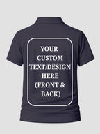 Women Custom Polo T Shirt Front Back Print Personalised Logo Text Photo Polo