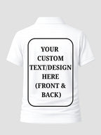 Women Custom Polo T Shirt Front Back Print Personalised Logo Text Photo Polo