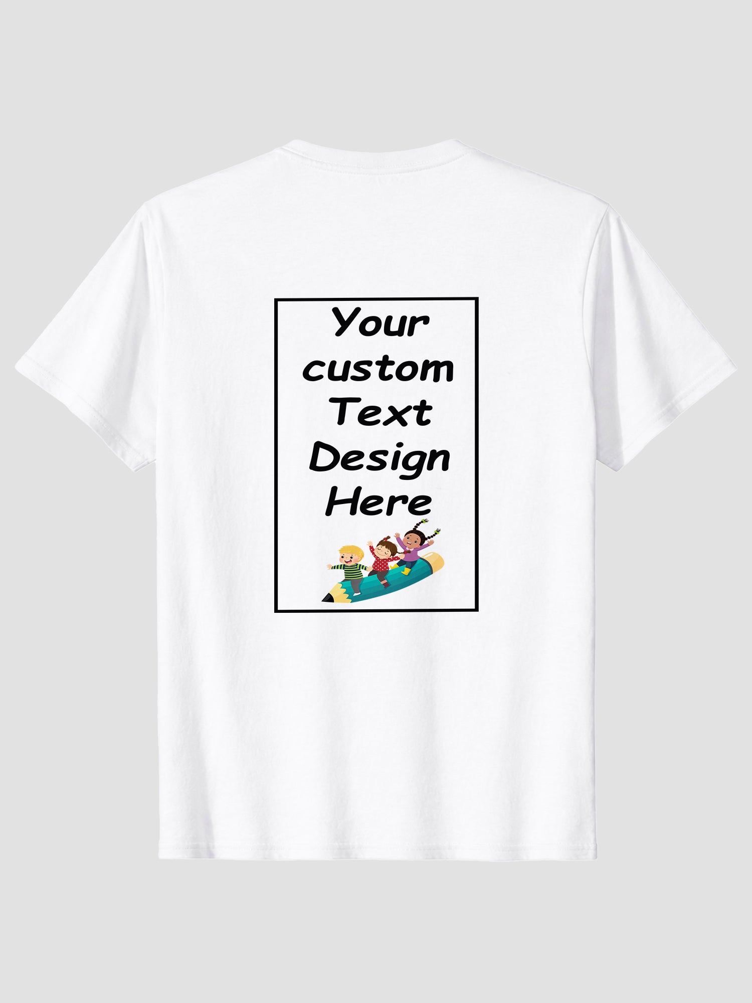 Boys-Custom-Printed-T-Shirt-Personalised-Text-Design-Tee-for-Kids-CTRB3-White