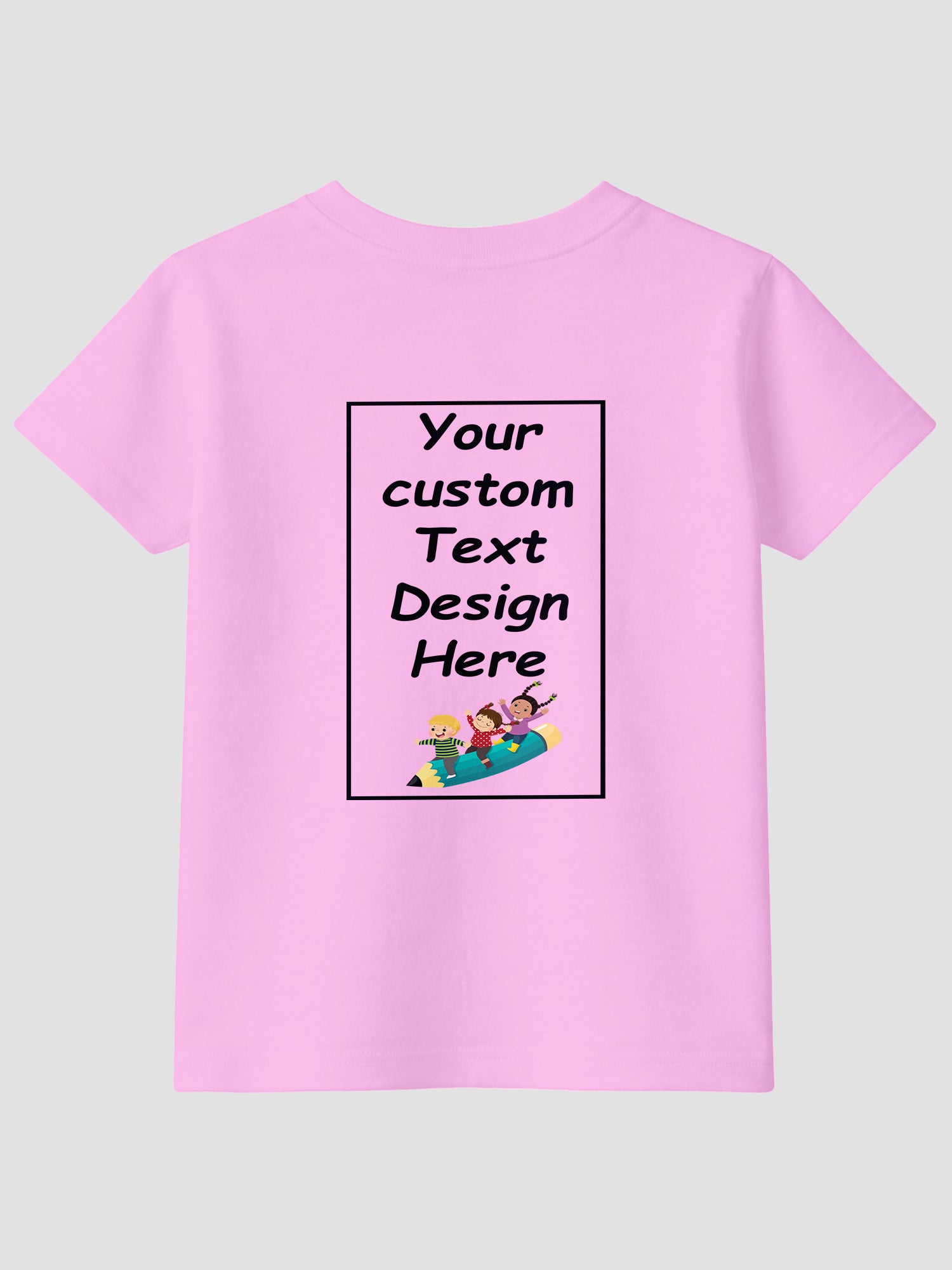 Girls-Custom-Printed-T-Shirt-Front-Back-Personalised-Design-CTRG4-(Pink)