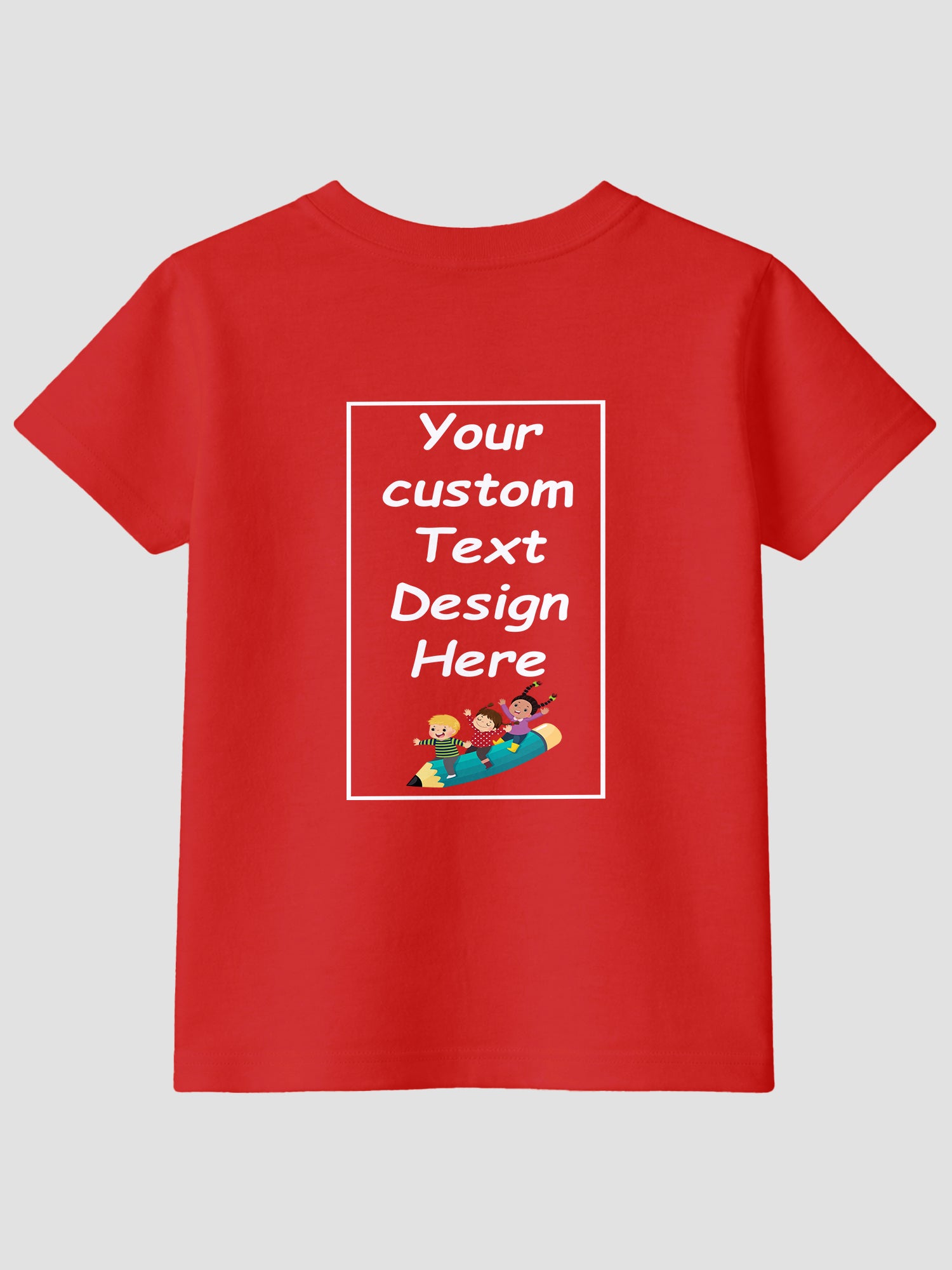 Girls-Custom-Printed-T-Shirt-Front-Back-Personalised-Design-CTRG4-(Red)