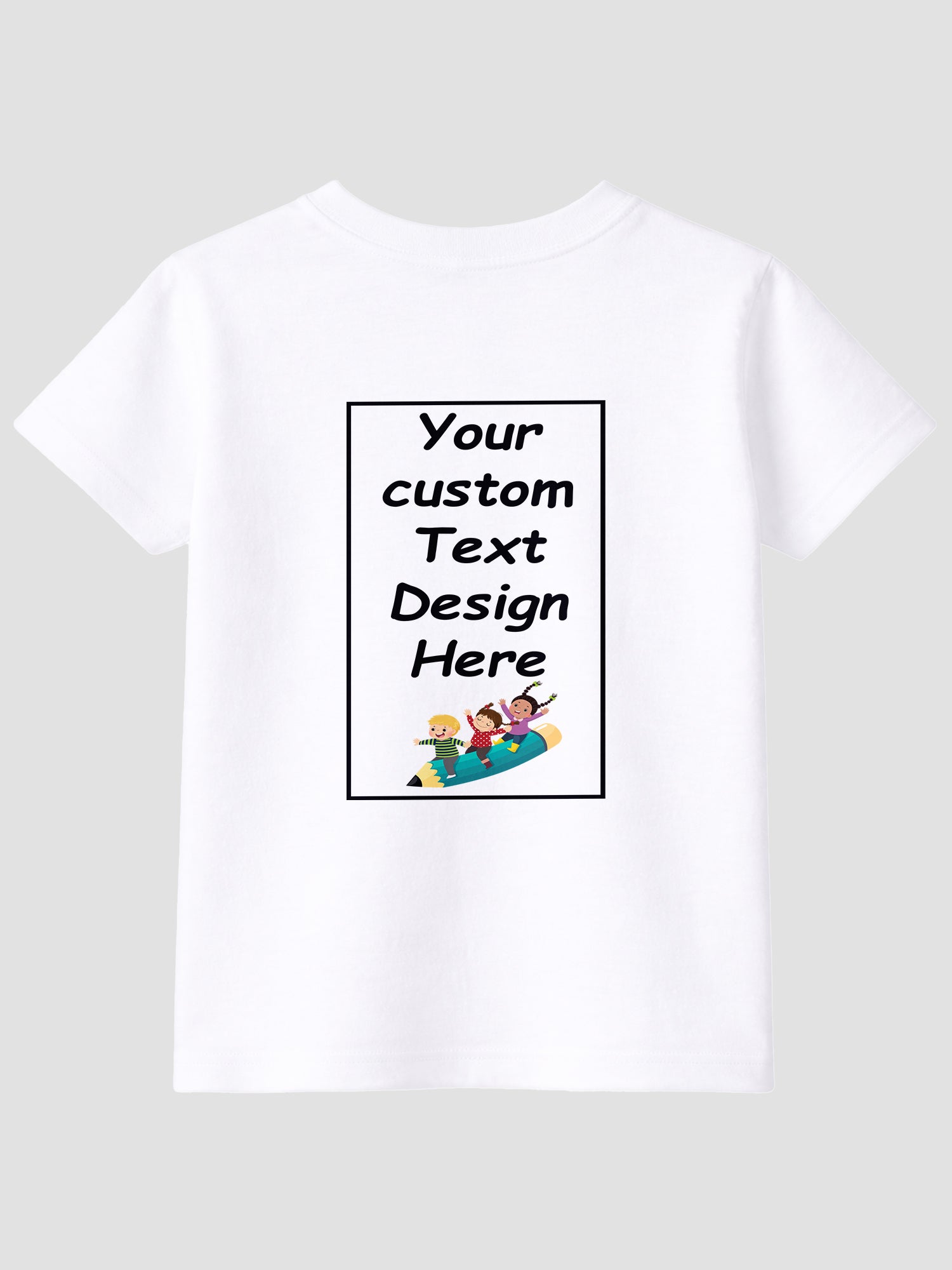 Girls-Custom-Printed-T-Shirt-Front-Back-Personalised-Design-CTRG4-White