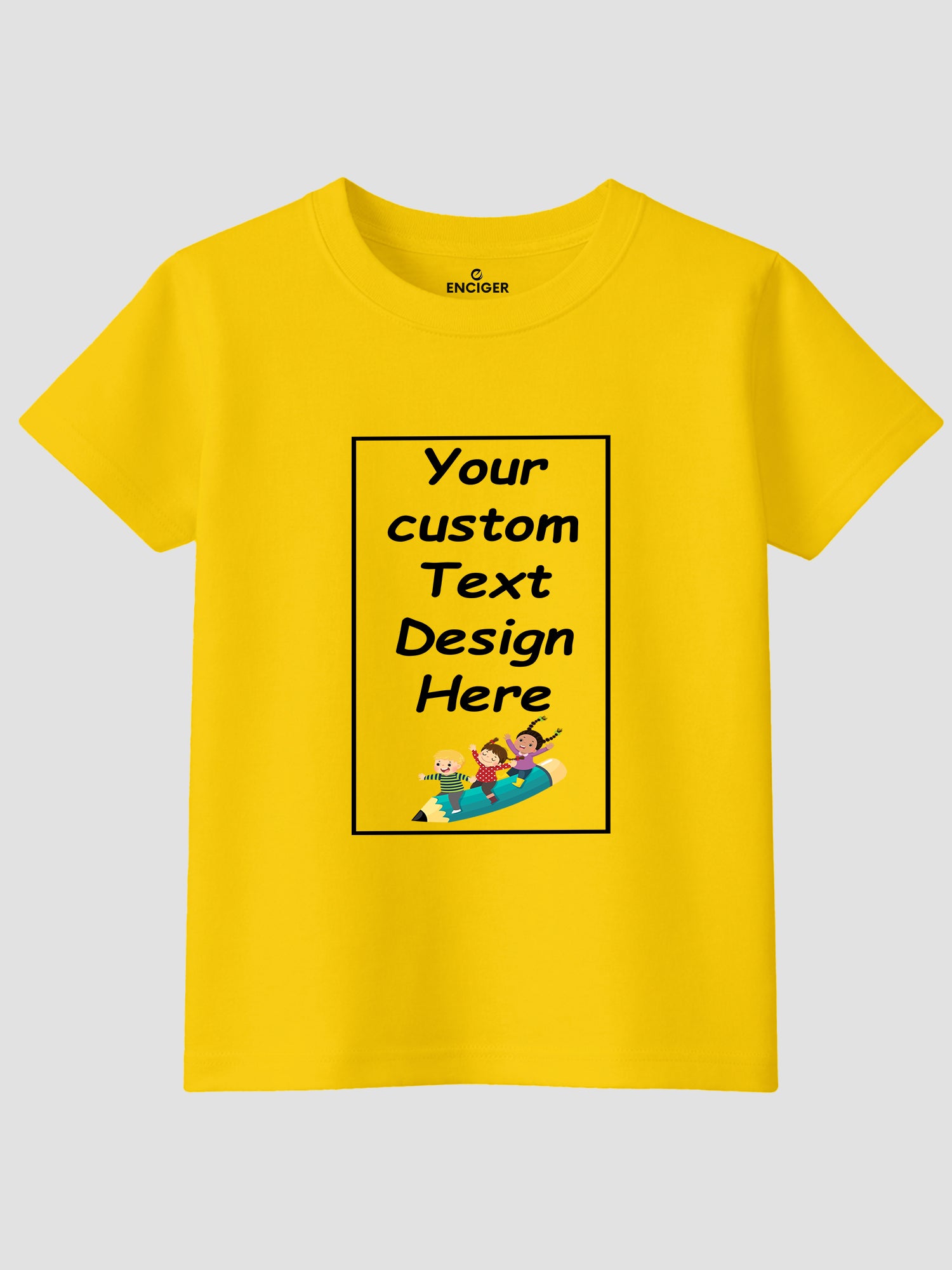 Girls-Custom-Printed-T-Shirt-Front-Back-Personalised-Design-CTRG4-(Yellow)