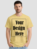 Mens Custom Printed T Shirt Cotton Regular Fit Round Neck Half Sleeve Tee
