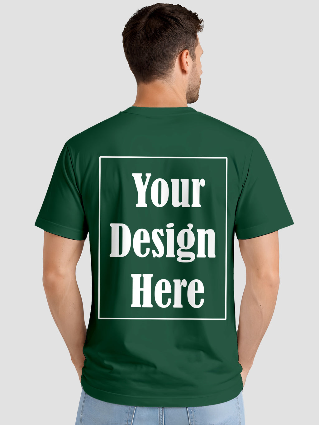 Mens Custom Printed T Shirt Cotton Regular Fit Round Neck Half Sleeve Tee