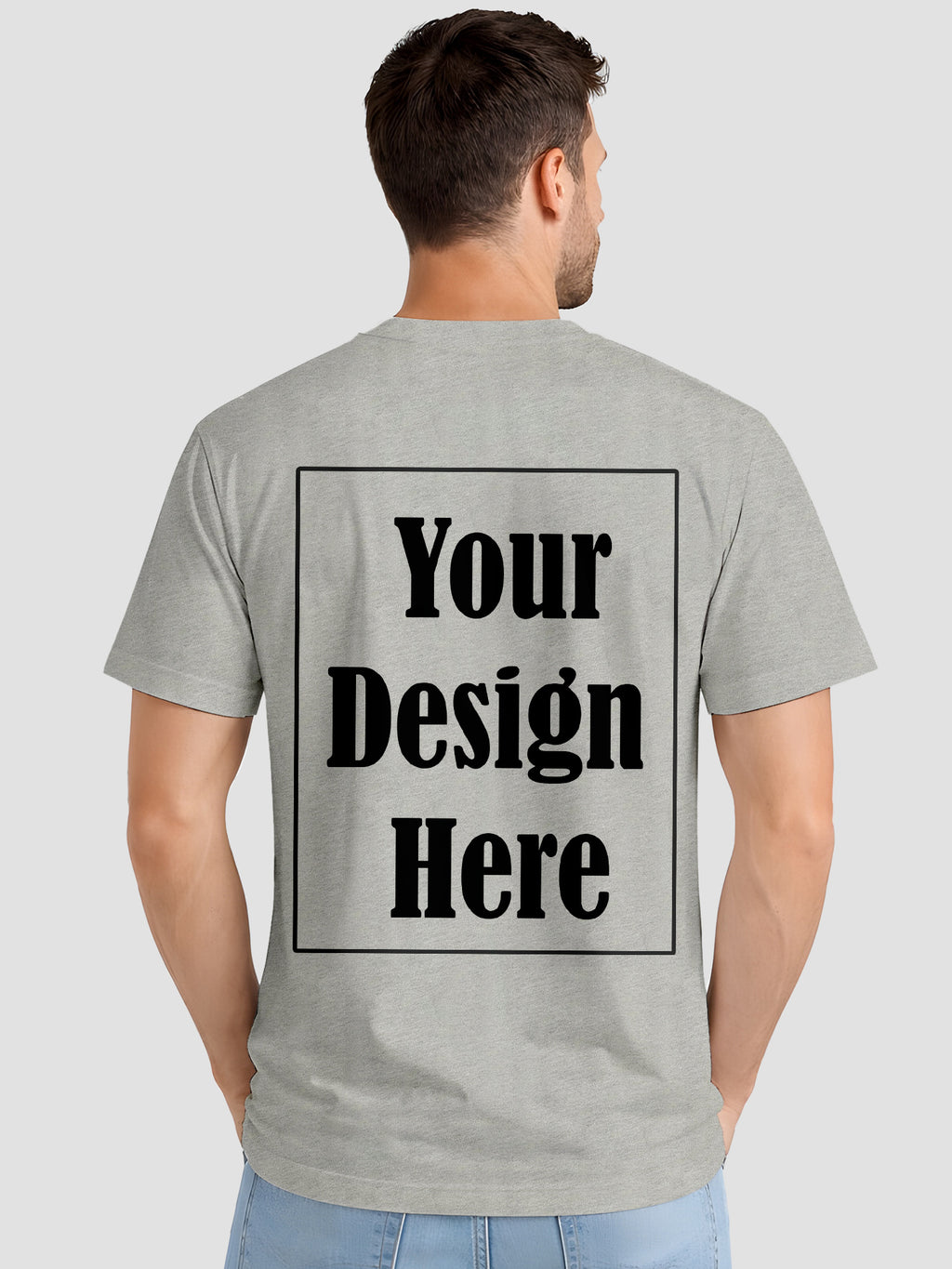 Mens Custom Printed T Shirt Cotton Regular Fit Round Neck Half Sleeve Tee