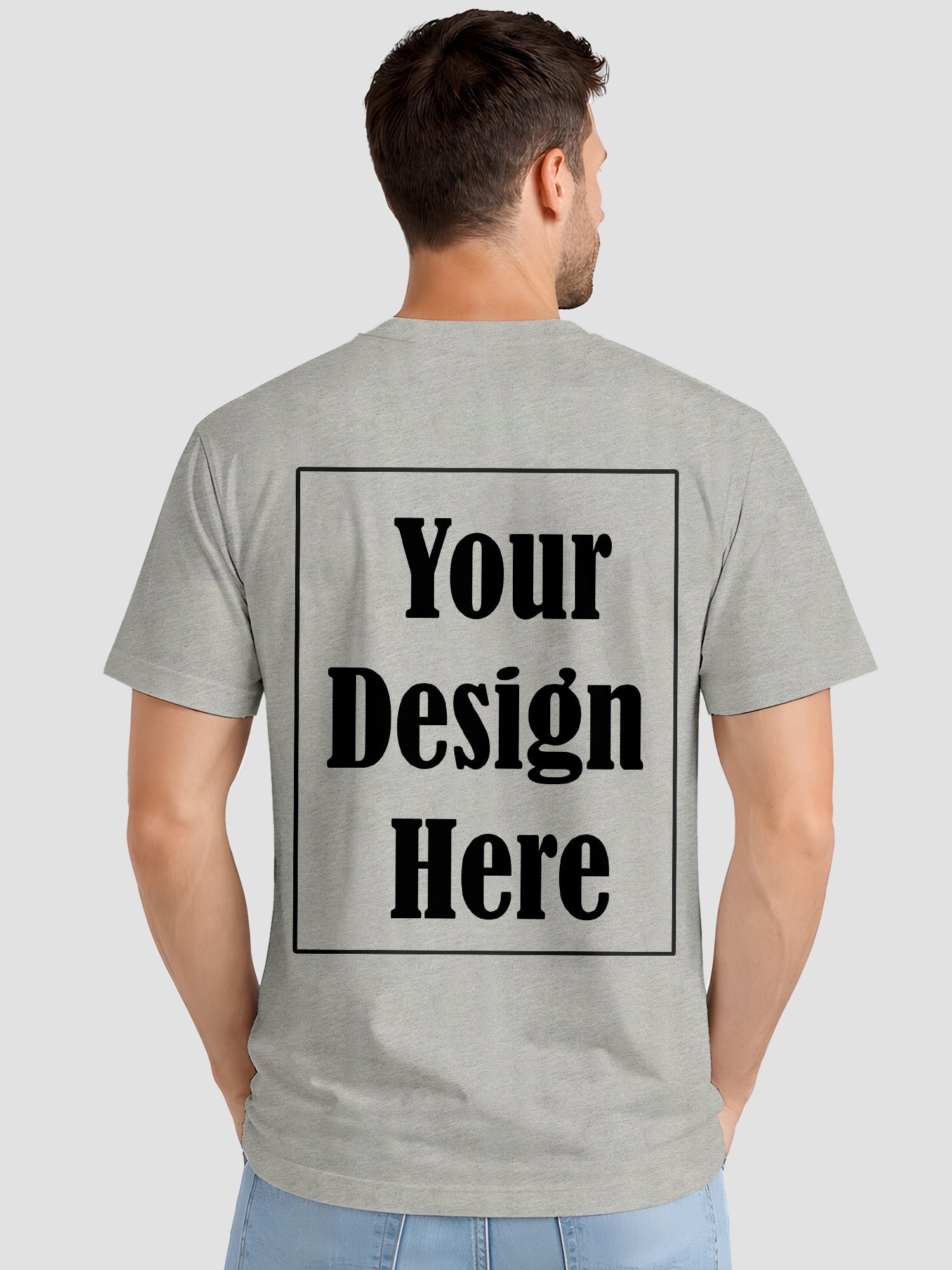 Mens Custom Printed T Shirt Cotton Regular Fit Round Neck Half Sleeve Tee