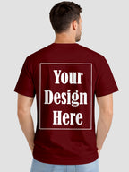 Mens Custom Printed T Shirt Cotton Regular Fit Round Neck Half Sleeve Tee