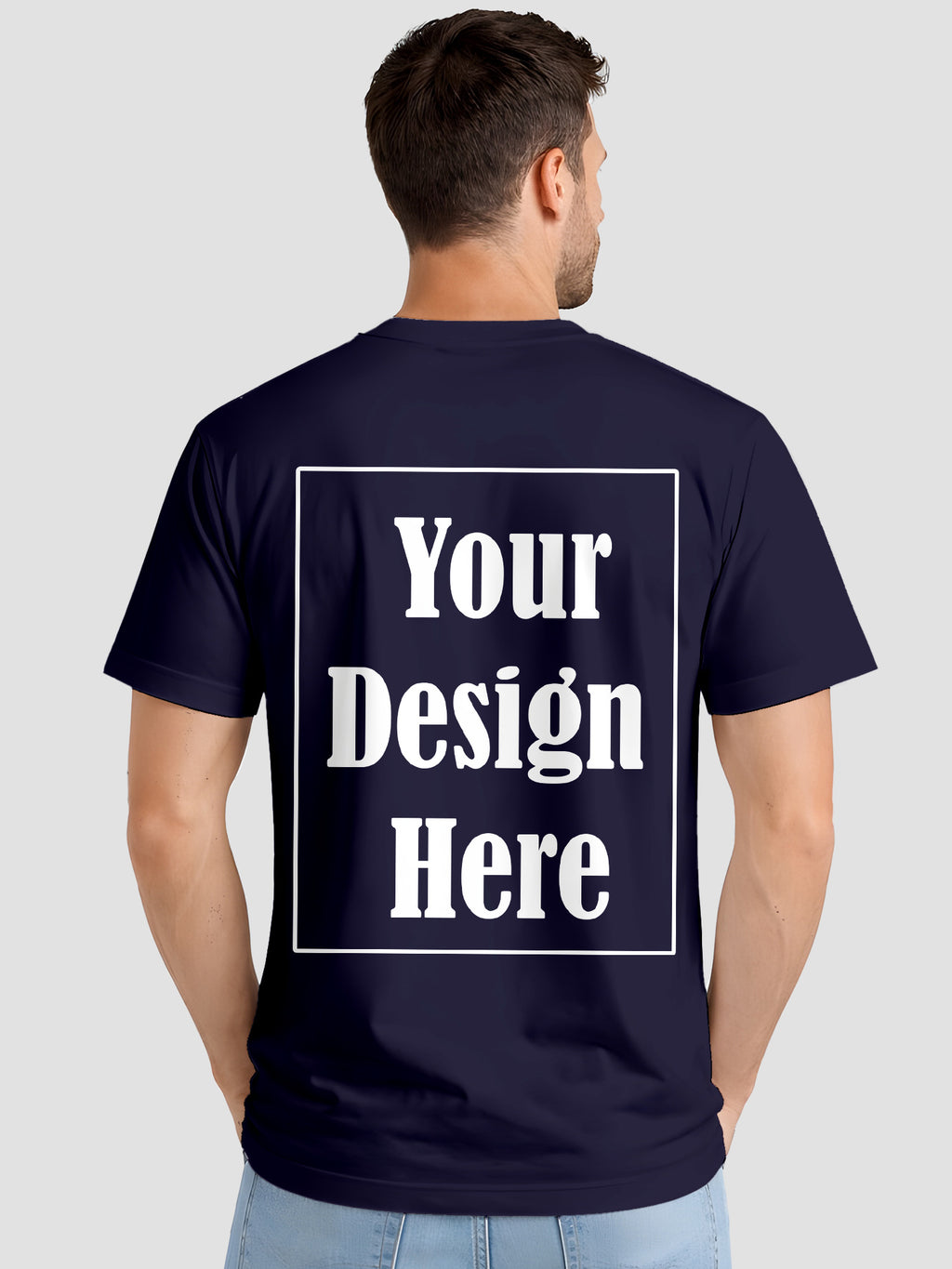 Mens Custom Printed T Shirt Cotton Regular Fit Round Neck Half Sleeve Tee