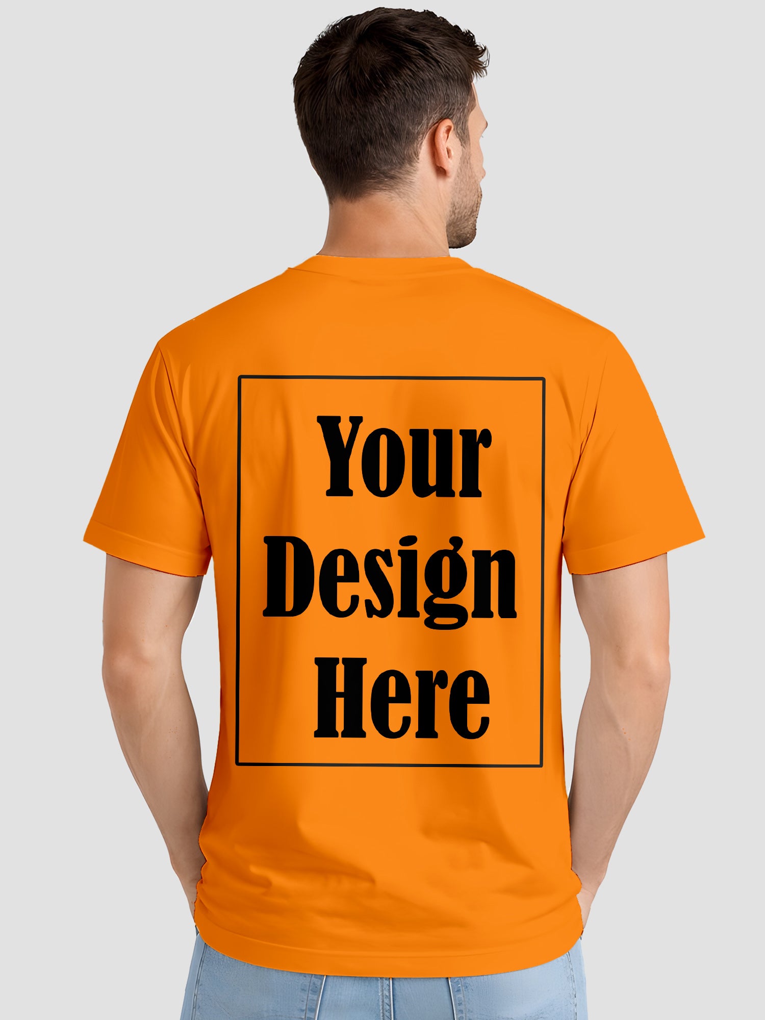Mens Custom Printed T Shirt Cotton Regular Fit Round Neck Half Sleeve Tee